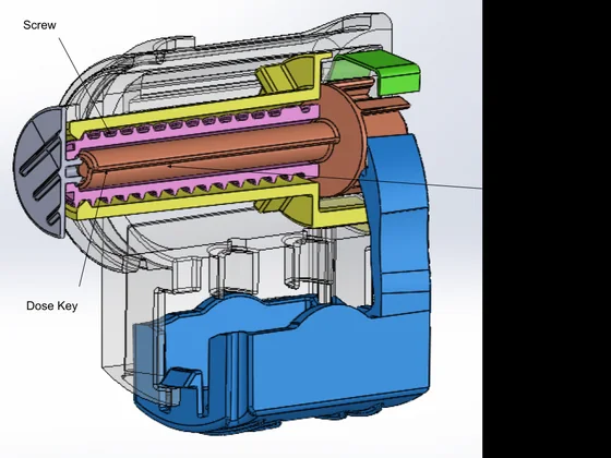 Working mechanism of the wearable bolus injector.